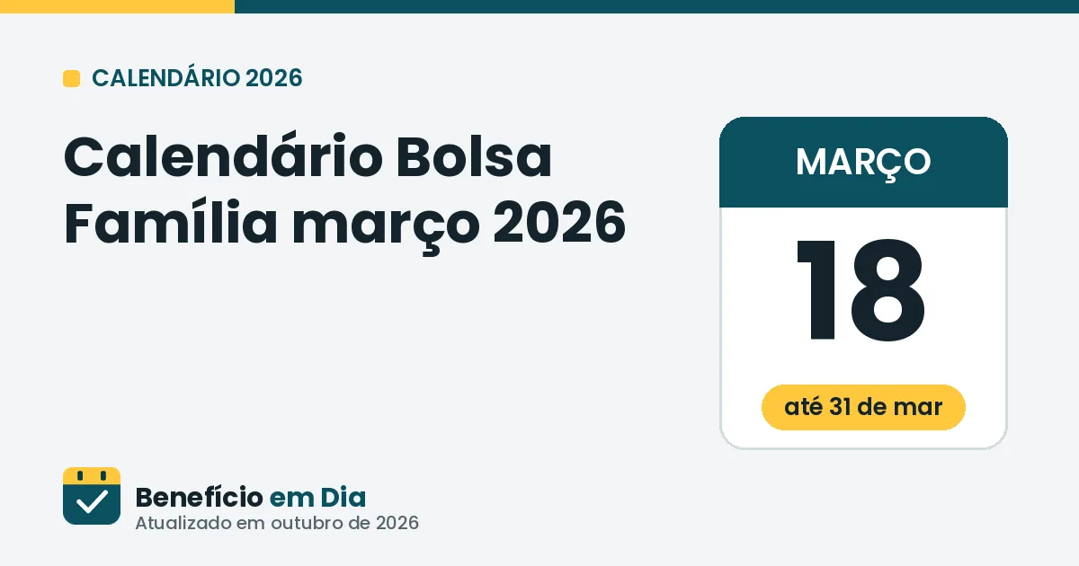 Calendário Bolsa Família março de 2026